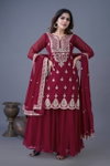 Tew Heavy Georgette Embroidery Work Top With Sharara Dupatta Online Wholesale
